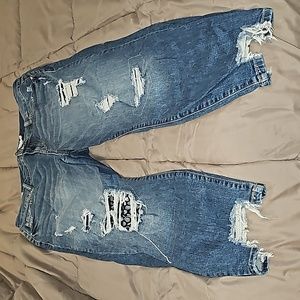 Torrid distressed girlfriend jeans size 18R with mesh insets